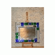 Miroir - bordure de verre de couleur