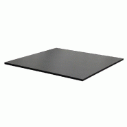 Plateau carré de table intérieur/extérieur Mésa 60x60cm en compact caviar