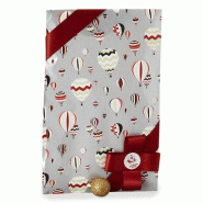 Pochettes cadeaux "Montgolfières" gris/rouge 24+9x41cm - par 150