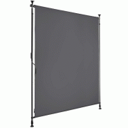 Tectake Store banne TAIJA avec manivelle - 120 x 310 cm, gris foncé - 406154 - noir multi-matériau 406154