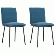 VidaXL Chaises à manger lot de 2 Bleu Velours Modèle Vega Core Pro - 4101254