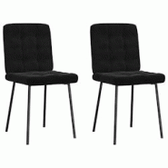 VidaXL Chaises à Manger Lot De 2 Noir Velours - noir 4101086 VidaXL Chaises à Manger Lot De 2 Noir Velours - noir 4101086