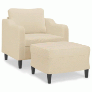 VidaXL Fauteuil avec repose-pied Crème 60 cm Tissu Modèle Orion Focus - 3201129
