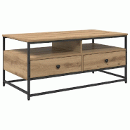 VidaXL Table basse Chêne artisanal 100 x 51 x 45 cm Bois d'ingénierie Modèle Helios Scandinave - 882765