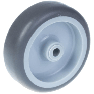 Roue de 75 mm avec caoutchouc TPR gris sur centre en polypropylène Roue de 75 mm avec caoutchouc TPR gris sur centre en polypropylène