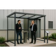 Abri fumeurs à toiture plane - Medium