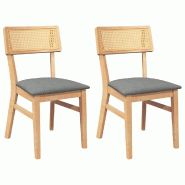 Chaises à manger coussins 2 pcs bois massif caoutchouc Modèle Atlas Plus - 4102465