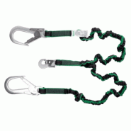 Coverguard - Longe double à absorbeur sangle élastique avec absorbeur d'énergie 2m intégré et 2 connecteurs aluminium ouvert SAL Noir Taille Uniq