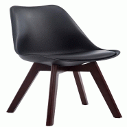 Décoshop26 - Chaise de salle à manger x1 design scandinave en PVC et plastique noir et piètement à 4 pieds en bois marron 10_0003297 - marron Boi Décoshop26 - Chaise de salle à manger x1 design scandinave en PVC et plastique noir et piètement à 4 pieds en bois marron 10_0003297 - marron Boi
