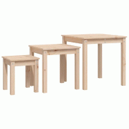 Décoshop26 - Lot de 3 tables d'appoint gigognes en bois de pin non traité DEC032703 - Bois massif 3000259115729
