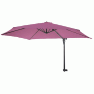 Décoshop26 - Parasol mural pour balcon terrasse avec mât inclinable 3m polyester aluminium/acier 9kg couleur lavande rouge 04_0005638 - rouge alumin