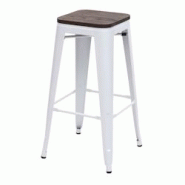 Décoshop26 - Tabouret de bar siège en bois chaise de bar design industriel en métal empilable blanc 04_0005248 - blanc 3000124632696 Décoshop26 - Tabouret de bar siège en bois chaise de bar design industriel en métal empilable blanc 04_0005248 - blanc 3000124632696