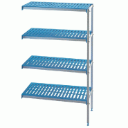 Diamond - Rayonnage angulaire en aluminium anodisé 4 niveaux "Modular Rack" - réf. RAA/384-4/EF - argenté inox AKS-RAA/384-4/EF
