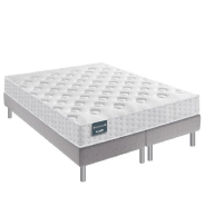 ENSEMBLE DUNLOPILLO 160*200 CM EUGEN 21 CM MATELAS MÉMOIRE DE FORME DOUBLE SOMMIER DÉCO PIEDS GRIS