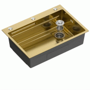 Évier sous plan en acier inoxydable doré 190 x 680 x 480 mm | Gasfrit - doré APK_GFYL12