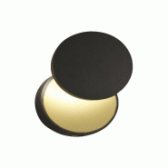 Fabas Luce Applique Murale Led Ara 8W 3000K 715Lm, Métal Noir Et Méthacrylate, Réglage De Luminosité Par Bouton-Poussoir - Design Moderne Et Minim