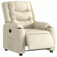 Fauteuil inclinable électrique Crème Similicuir Modèle Zermontel - 8721012217737