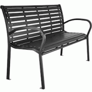 Helloshop26 - Banc de jardin meuble acier laqué 126 cm noir 2208150 - 3000126991302 Helloshop26 - Banc de jardin meuble acier laqué 126 cm noir 2208150 - 3000126991302