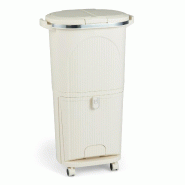 Helloshop26 - Poubelle de cuisine 43 x 29 x 74,5 cm tri sélectif sans effort design ergonomique en pp beige 20_0017147 - 3000231705429