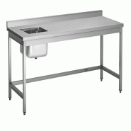 ITALCONCEPT L2G Table Du Chef Adossee Inox 304 Soudee, 850 x 1800 x 700mm - 3616350004932