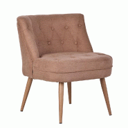 RATTATAN Fauteuil rembourré en tissu avec pieds effet bois, fauteuil élégant et confortable pour salon, chambre, salle d’attente et bureaux – C