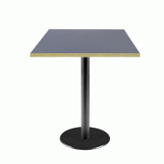 RestooTab - Table Rome 60x60cm bleu fes fenix chants couleur laiton - bleu Bois manufacturé TB-ROM-6060M-BL.FES-LAI
