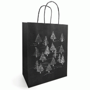 Sac kraft Isidore noir et argent 36+13X42,5 cm - par 50