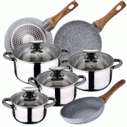 San Ignacio - Batterie de cuisine 16/18/20/24 cm en acier inoxydable avec ensemble de poêles Daimiel 22/24/26 cm en aluminium forgé - multi-matéria