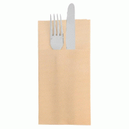 Serviette kangourou écolabel double point ivoire 39x40cm par 1400