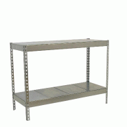 SimonRack Rayonnage industriel, 900x1500x600 mm, 400 kg au point de flexion, 2 étagères métalliques, rayonnage garage, Galvanisé- Ecoforte - argen