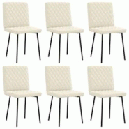 VidaXL Chaises à Manger Lot De 6 Crème Velours - beige 8721158569271 VidaXL Chaises à Manger Lot De 6 Crème Velours - beige 8721158569271
