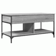 VidaXL Table basse sonoma gris 100x50x50 cm bois d'ingénierie et métal Modèle Symphonie Horizon - 845369