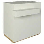 Comptoir 90x60x93,8cm/reposac 70x20xH12cm blanc mat - 2tir.2tabl. -  blanc mat