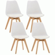 Décoshop26 - Lot de 4 chaises de salle à manger cuisine ou bureau en plastique et synthétique blanc pieds en bois 10_0000323 - blanc 3000856969602 Décoshop26 - Lot de 4 chaises de salle à manger cuisine ou bureau en plastique et synthétique blanc pieds en bois 10_0000323 - blanc 3000856969602