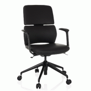 Fauteuil de direction / siège de bureau ATMOS DESIGNER cuir noir hjh OFFICE - noir plastique 601050