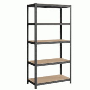 Helloshop26 - Étagère charge lourde métallique 200 x 100 x 50 cm 5 niveaux charge totale 875 kg (175 kg/niveau) étagère de rangement 12_0005593 -