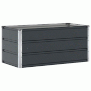 Helloshop26 - Jardinière moderne polyvalente 100 x 50 x 45 cm en acier galvanisé anthracite 02_0059233 - acier 3000241016485