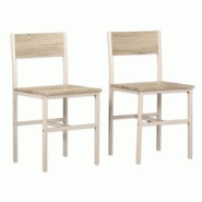 Lot de 2 chaises PORTOFINO, coloris chêne beige, par Yelloo - 0805698369411 Lot de 2 chaises PORTOFINO, coloris chêne beige, par Yelloo - 0805698369411