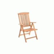 Möbilia Chaises de jardin en teck | dossier réglable | pliables | L 57 x P 73 x H 104 cm | naturel - beige Bois massif 11020004 Möbilia Chaises de jardin en teck | dossier réglable | pliables | L 57 x P 73 x H 104 cm | naturel - beige Bois massif 11020004