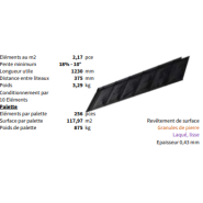 Panneau de toiture métallique - Pente minimum 18% - 10° - Longueur utile 1230 mm - Distance entre liteaux 375 mm - METROTILE® interlock - iSLATE - I6-xxx-PA.SL Panneau de toiture métallique - Pente minimum 18% - 10° - Longueur utile 1230 mm - Distance entre liteaux 375 mm - METROTILE® interlock - iSLATE - I6-xxx-PA.SL