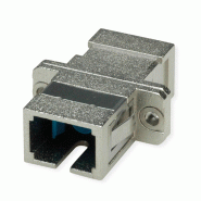 TELEGÄRTNER Coupleur SC, Singlemode et Multimode, Manchon en céramique, boîtier en métal, gris