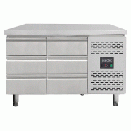 Vaiotec Banco réfrigéré à 6 tiroirs, température de -2 °C à +8 °C - 12032