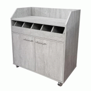 Vaisselier bas avec roulettes - Tiroir range couverts 5 compartiments - Fabrication française Vaisselier bas avec roulettes - Tiroir range couverts 5 compartiments - Fabrication française