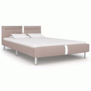 VidaXL Cadre de lit avec LED sans matelas cappuccino 120x200 cm Modèle Servelis - 280862