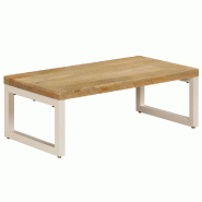 VidaXL Table basse 100x50x35 cm Bois de manguier solide et acier Modèle Atlas Master Studio - 247339XL