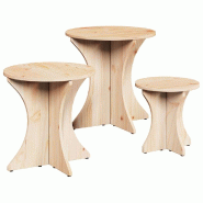 VidaXL Table basse 3 pcs Naturel Modèle Polaris Classique - 873568
