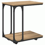 VidaXL Table d'appoint avec étagère Chêne artisanal 50 x 35 x 55,5 cm Modèle Aero Ligne Élite - 881178