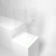 Vitrine à poser en PMMA 30x30x60cm - légère et résistante avec serrure à clé