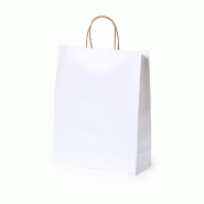 50x Sac en papier finition blanche 25 x 31 x 11 cm - 5601316777140