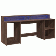 Bureau et lumières LED chêne marron bois d'ingénierie Modèle Atlas Master Vision - 8721158402790